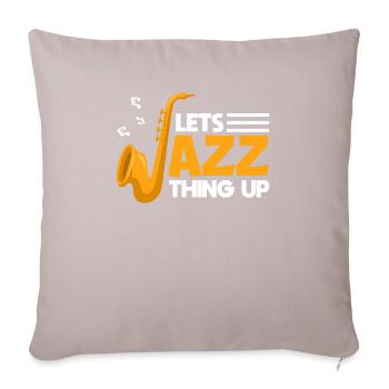 Let's Jazz Thing Up Saxophone Swing Sheet Music - Sofa pillowcase 17,3'' x 17,3'' (45 x 45 cm) - light taupe - Front