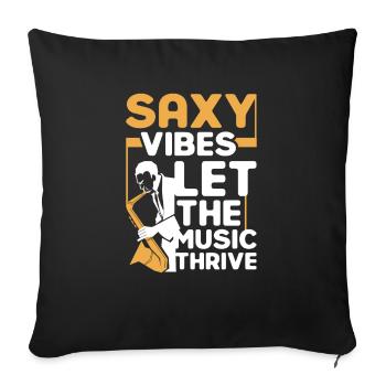 Saxy Vibes Laissez la musique s’épanouir - Housse de coussin décorative 45 x 45 cm - noir - Devant