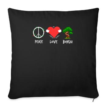 Bonsaï Peace Love - Housse de coussin décorative 45 x 45 cm - noir - Devant