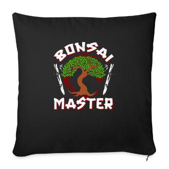 Maître du bonsaï - Housse de coussin décorative 45 x 45 cm - noir - Devant