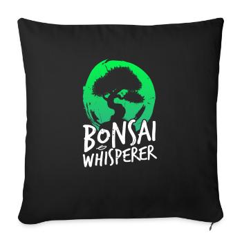 Chuchoteur de bonsaï - Housse de coussin décorative 45 x 45 cm - noir - Devant