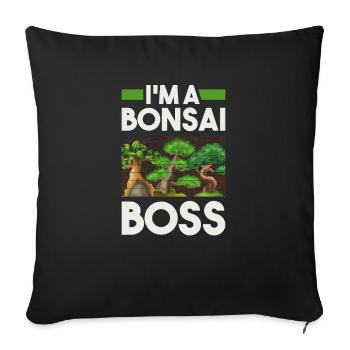 Je suis chef de bonsaï - Housse de coussin décorative 45 x 45 cm - noir - Devant