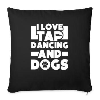 J’adore les claquettes et les chiens - Housse de coussin décorative 45 x 45 cm - noir - Devant