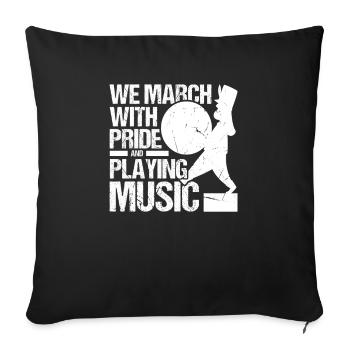 Nous marchons avec fierté et jouons de la musique - Housse de coussin décorative 45 x 45 cm - noir - Devant