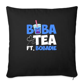 Boba Tea Ft. Bobadie - Sofa pillowcase 17,3'' x 17,3'' (45 x 45 cm) - black - Front