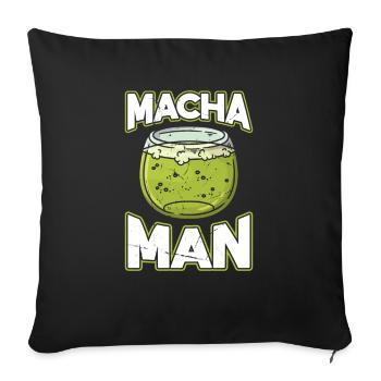 Macha Man - Sofa pillowcase 17,3'' x 17,3'' (45 x 45 cm) - black - Front
