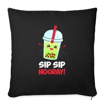 Sip Sip Hooray - Sofa pillowcase 17,3'' x 17,3'' (45 x 45 cm) - black - Front