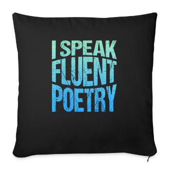 Je parle couramment la poésie - Housse de coussin décorative 45 x 45 cm - noir - Devant