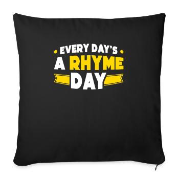 Chaque jour est un jour de rimes - Housse de coussin décorative 45 x 45 cm - noir - Devant