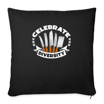 Célébrez la diversité - Housse de coussin décorative 45 x 45 cm - noir - Devant