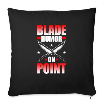 Blade humor in a nutshell - Sofa pillowcase 17,3'' x 17,3'' (45 x 45 cm) - black - Front