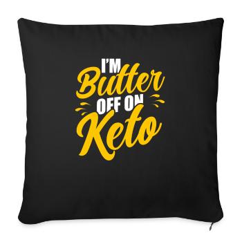 Je suis en train de prendre du céto - Housse de coussin décorative 45 x 45 cm - noir - Devant