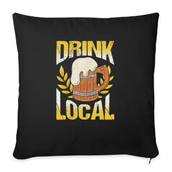 Lokal Trinken - Sofakissenbezug 45 x 45 cm - Schwarz - Vorne