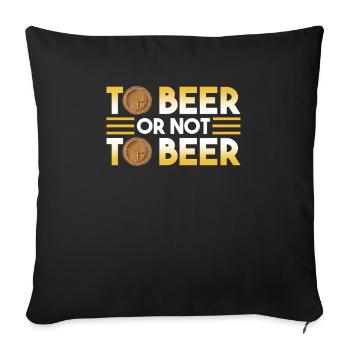Bière ou pas bière - Housse de coussin décorative 45 x 45 cm - noir - Devant