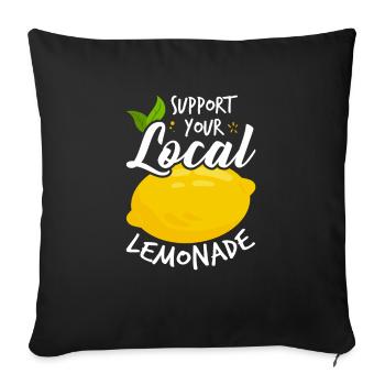 Soutenez votre limonade au citron locale - Housse de coussin décorative 45 x 45 cm - noir - Devant