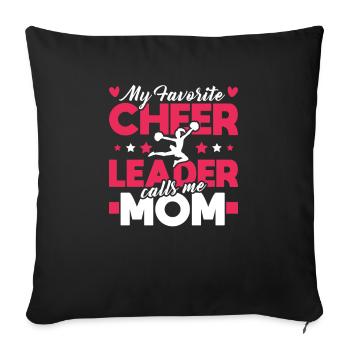 Ma pom-pom girl préférée m’appelle maman - Housse de coussin décorative 45 x 45 cm - noir - Devant