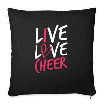 Leben Liebe Jubel - Sofakissenbezug 45 x 45 cm - Schwarz - Vorne