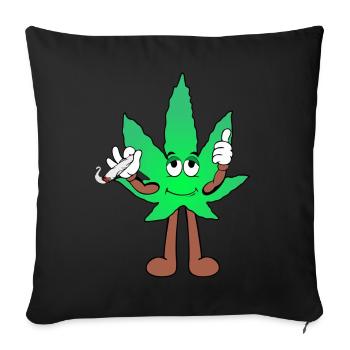 Der Bloom - Weed Cannabis Stoned Hanf Marihuana - Sofakissenbezug 45 x 45 cm - Schwarz - Vorne