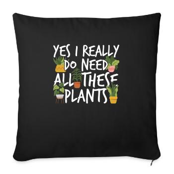 yes, I really need all these plants - Sofa pillowcase 17,3'' x 17,3'' (45 x 45 cm) - black - Front