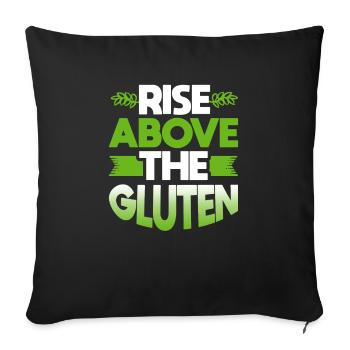 Rise Above The Gluten - Sofa pillowcase 17,3'' x 17,3'' (45 x 45 cm) - black - Front