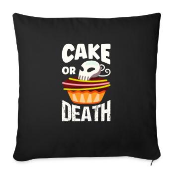 Funny cake or death - Sofa pillowcase 17,3'' x 17,3'' (45 x 45 cm) - black - Front