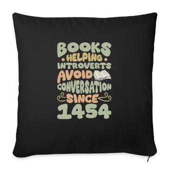 Bücher, Die Introvertierten Menschen Helfen, - Sofakissenbezug 45 x 45 cm - Schwarz - Vorne