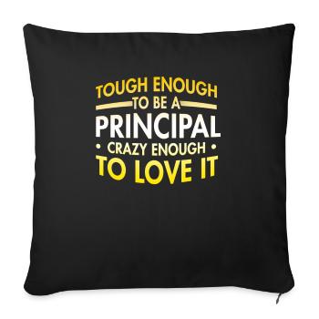 Tough enough to be principal, crazy enough - Sofa pillowcase 17,3'' x 17,3'' (45 x 45 cm) - black - Front