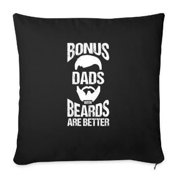 Bonus Daddy's beards are better - Sofa pillowcase 17,3'' x 17,3'' (45 x 45 cm) - black - Front