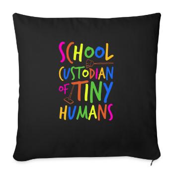 Superviseur d’école de petits humains - Housse de coussin décorative 45 x 45 cm - noir - Devant