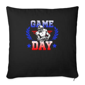 Match day for football fans - Sofa pillowcase 17,3'' x 17,3'' (45 x 45 cm) - black - Front