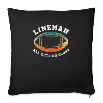 Lineman All Cuts No Glory - Sofa pillowcase 17,3'' x 17,3'' (45 x 45 cm) - black - Front