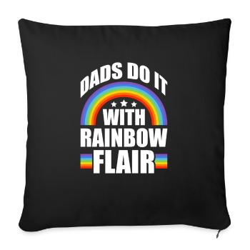 Les pères le font avec un flair arc-en-ciel - Housse de coussin décorative 45 x 45 cm - noir - Devant