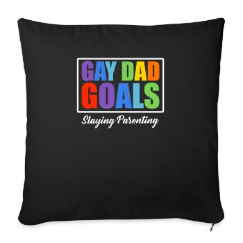 Un père gay cible les parents assassinés - Housse de coussin décorative 45 x 45 cm - noir - Devant