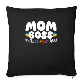 Mama Chefkoch Wo Regenbögen Regieren - Sofakissenbezug 45 x 45 cm - Schwarz - Vorne