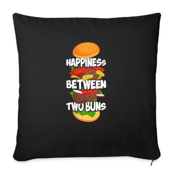 Le bonheur entre deux rouleaux - Housse de coussin décorative 45 x 45 cm - noir - Devant