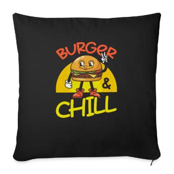 Burger and Chill - Sofa pillowcase 17,3'' x 17,3'' (45 x 45 cm) - black - Front