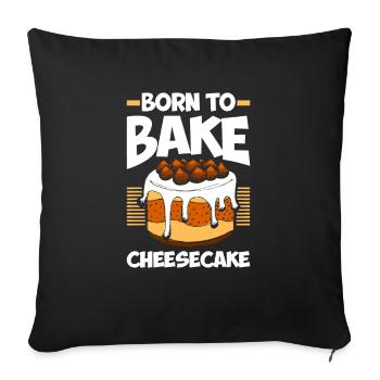 Born To Bake Cheesecake pour tous les gâteaux et - Housse de coussin décorative 45 x 45 cm - noir - Devant
