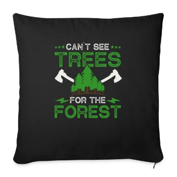 Vous ne pouvez pas voir la forêt pour les arbres - Housse de coussin décorative 45 x 45 cm - noir - Devant