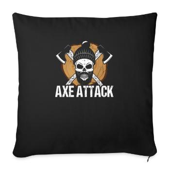 Axt-angriff - Sofakissenbezug 45 x 45 cm - Schwarz - Vorne