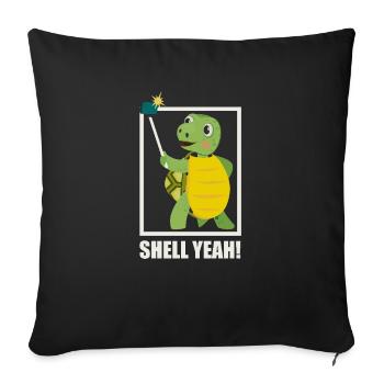 Tank Yes! - Funny turtle selfie design - Sofa pillowcase 17,3'' x 17,3'' (45 x 45 cm) - black - Front