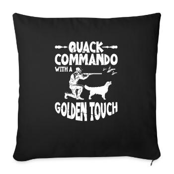 Quack Commando with a Golden Touch - Hunting Dog - Sofa pillowcase 17,3'' x 17,3'' (45 x 45 cm) - black - Front