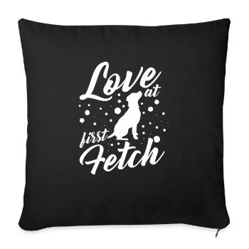 Coup de foudre - Romantique - Housse de coussin décorative 45 x 45 cm - noir - Devant