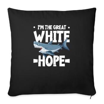The Great White Shark of Hope - Sofa pillowcase 17,3'' x 17,3'' (45 x 45 cm) - black - Front