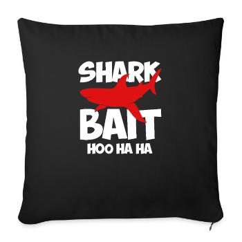 Shark Lure Funny Design - Sofa pillowcase 17,3'' x 17,3'' (45 x 45 cm) - black - Front