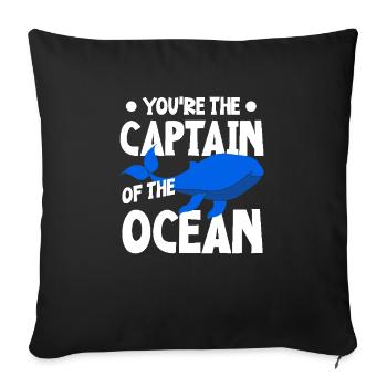 Capitaine de l’Ocean Whale - Housse de coussin décorative 45 x 45 cm - noir - Devant