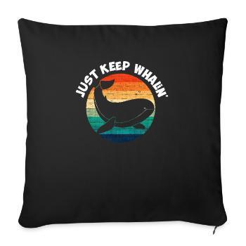 Just keep rolling" Wal-design - Sofa pillowcase 17,3'' x 17,3'' (45 x 45 cm) - black - Front