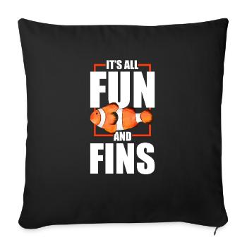 All Just Fun And Fins - Living - Sofa pillowcase 17,3'' x 17,3'' (45 x 45 cm) - black - Front