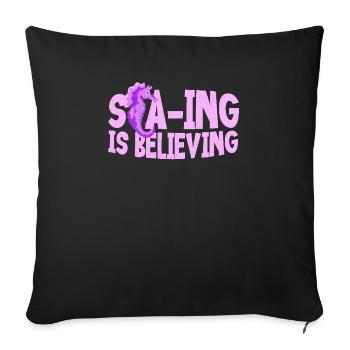 Sea-ing Believes - Design unique d’hippocampe - Housse de coussin décorative 45 x 45 cm - noir - Devant