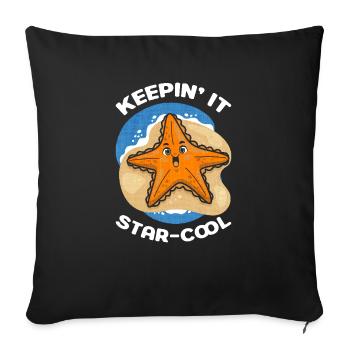 Keepin' It Star-cool - Ambiance de la plage Starfish - Housse de coussin décorative 45 x 45 cm - noir - Devant