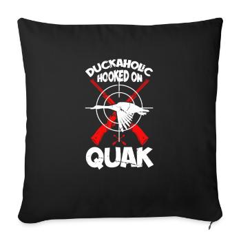 Duckaholic accroché sur Quak - Housse de coussin décorative 45 x 45 cm - noir - Devant